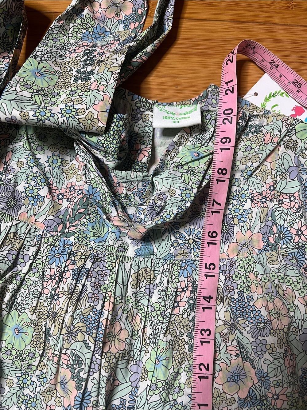 NWT Grace and James cotton ruffle sleeve dress size 3T - Picture 5 of 9